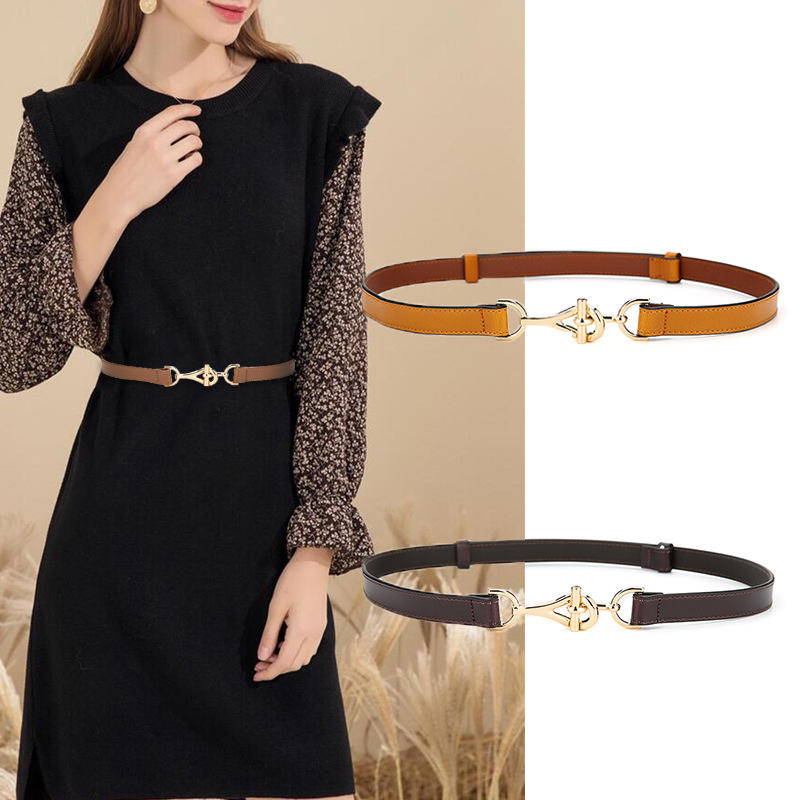 Ladies Dress Belt Leather Alloy Automatic Buckle Belt Fashion Luxury Style
