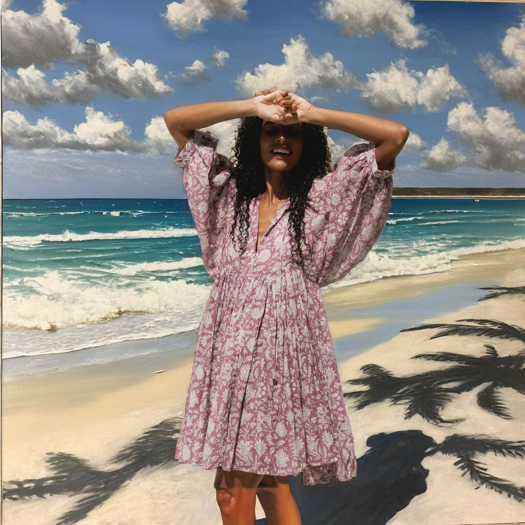 Women's Bohemian Chic Long Chiffon Dress Summer Casual Plus Size Knee-Length with Ruffles and Ruched Front Logo Florals Decor