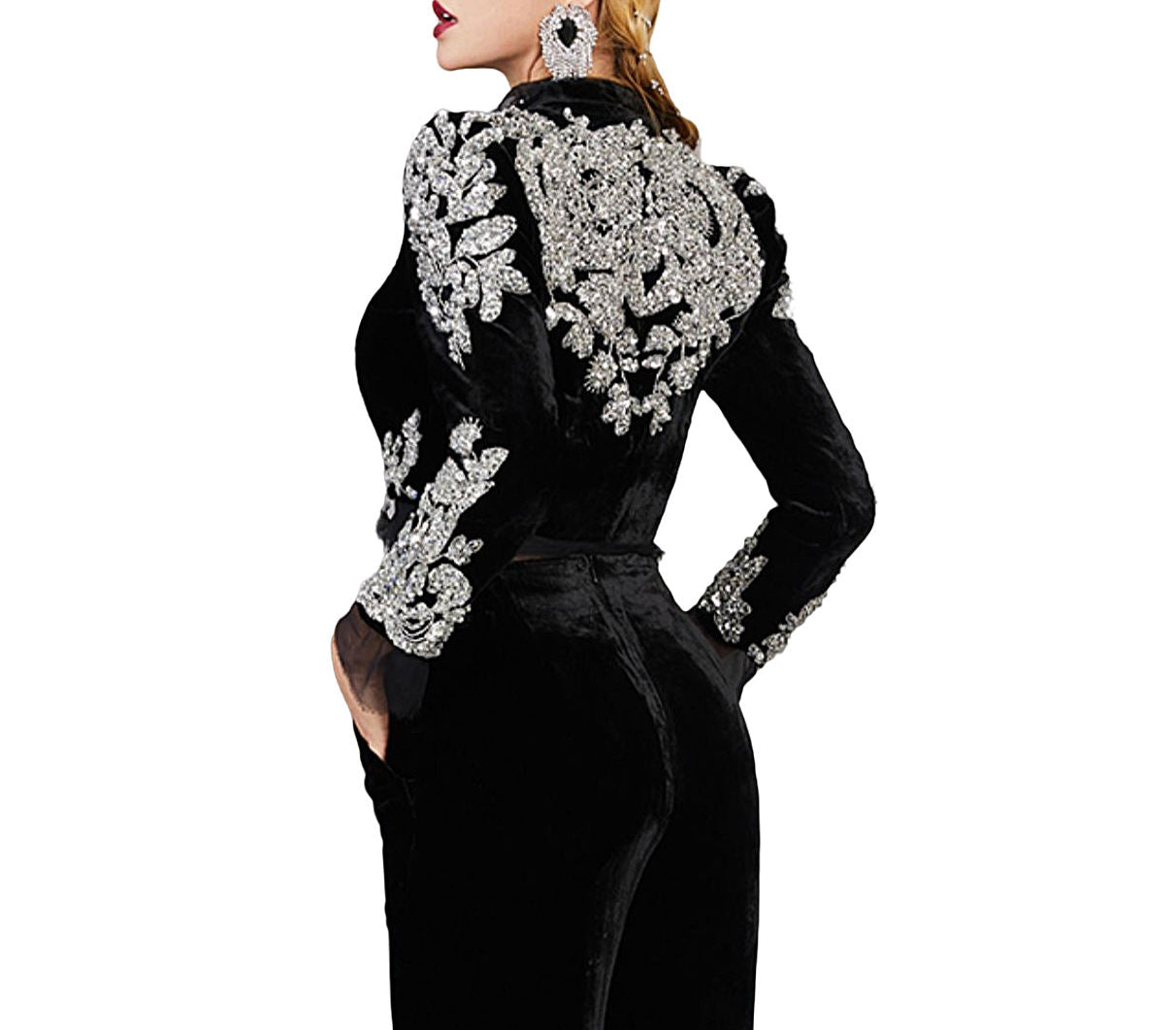 Traditional Algerian Black Karakou Dress Vintage Style Embellished Crystal Glass Beadsstone Dabka Embroidered Choli for Parties