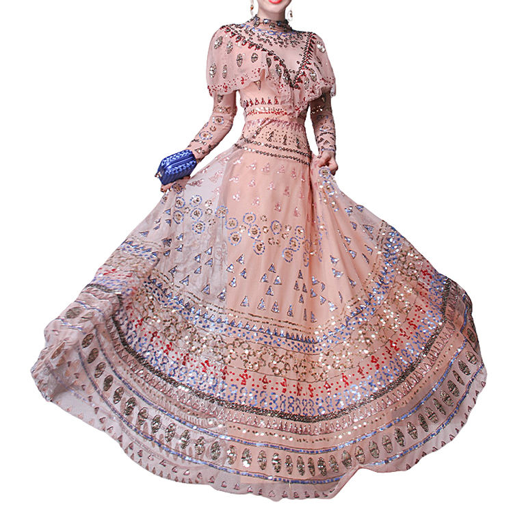 Vintage Style Indian Women's Party Wear Clothing Cotton Lahenga with Embroidered Stone Work Blouse Dupatta for Wedding Wear