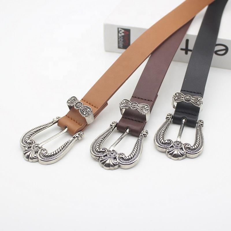 2023 Wholesale Hot Popular Women Belt Alloy Buckle & Pu Leather Personality Belt Soft and Simple Pin Buckle Belt Daily Use
