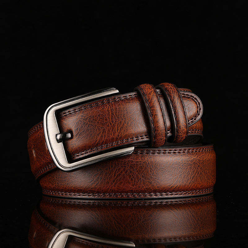 Limited Time Discount Men's Brown Black Leather Casual Fashion Belt