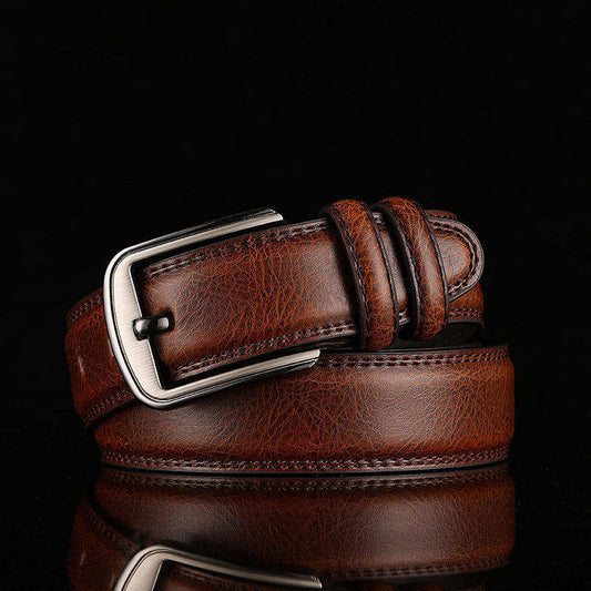 Limited Time Discount Men's Brown Black Leather Casual Fashion Belt