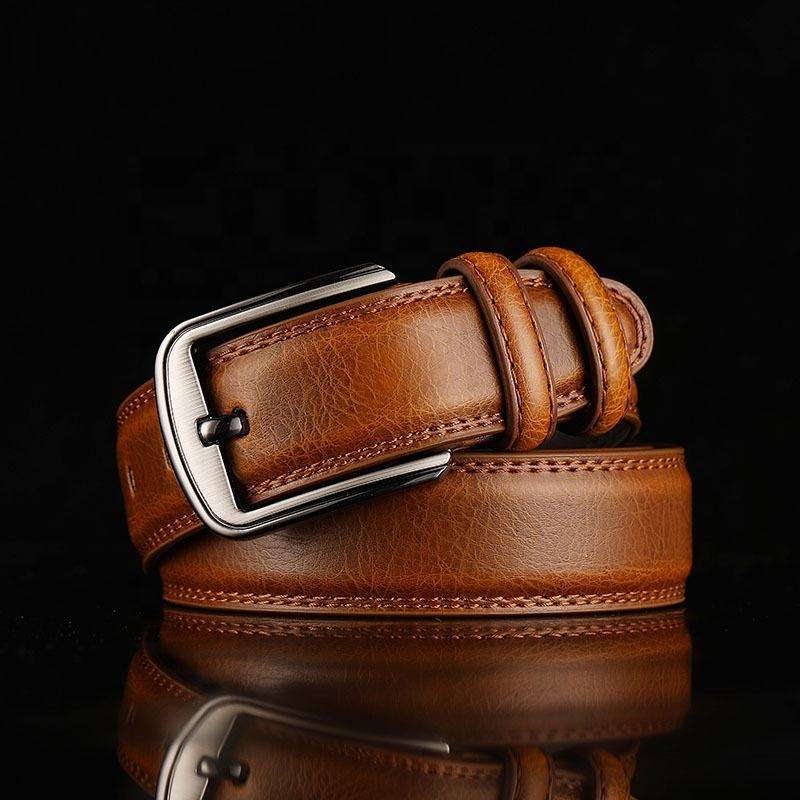 Limited Time Discount Men's Brown Black Leather Casual Fashion Belt