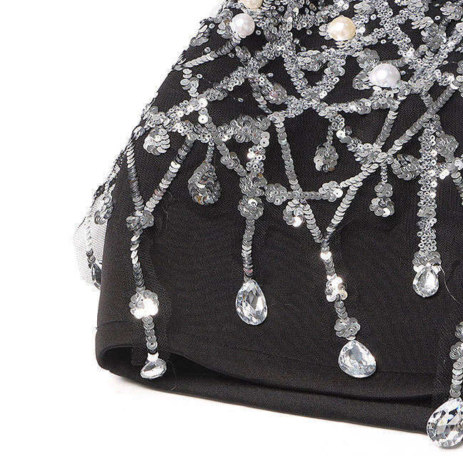 2024 Spring New French Fashionable Style Diamond Sequins Long Sleeved Slim Fit XL Single Button 3D Embroidery Suit