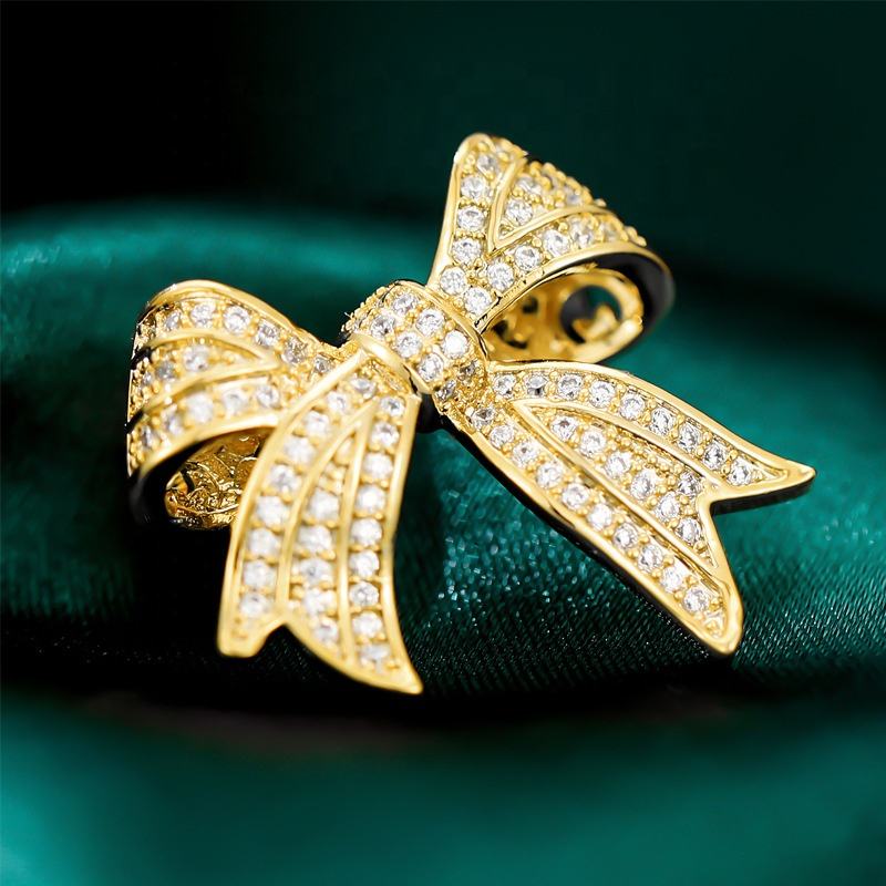 2021 New Brand Designer Brooches Bow Tie Pins With Light Luxury Full Rhinestone for Women