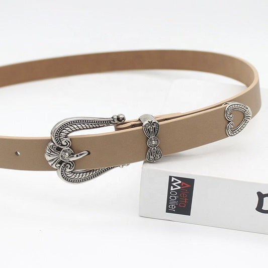 2023 Wholesale Hot Popular Women Belt Alloy Buckle & Pu Leather Personality Belt Soft and Simple Pin Buckle Belt Daily Use