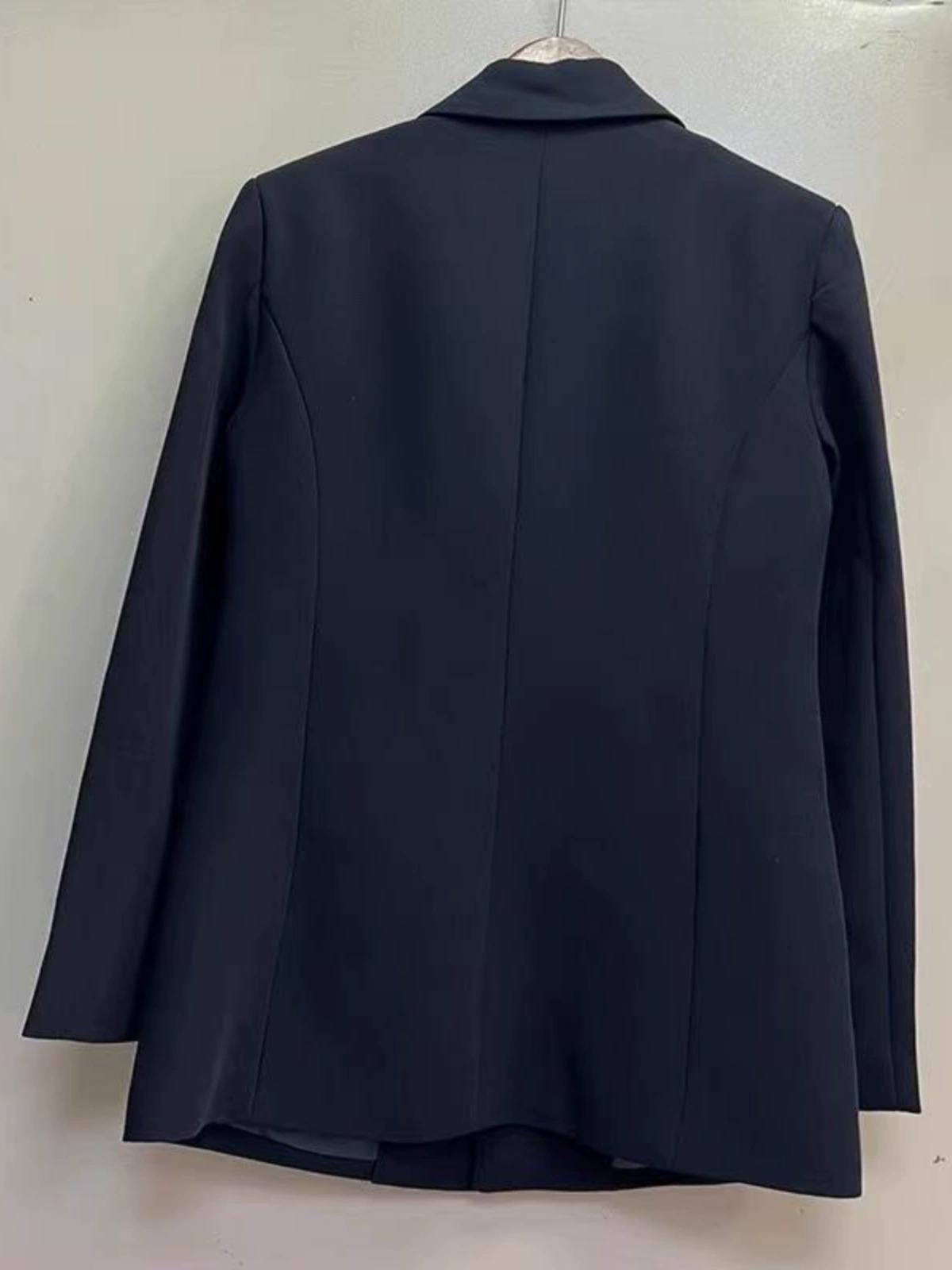 OUDINA Women's Elegant Blazers Wholesale Three-dimensional Beaded Flower Jacket with Button Decoration Solid Pattern Woven Weave