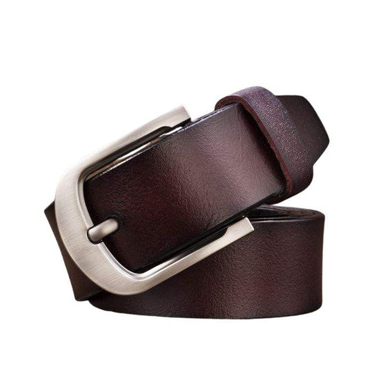 JINCHENG Casual Men's Genuine Trouser Belt Simple and Versatile for Young and Middle Aged Men's Belt