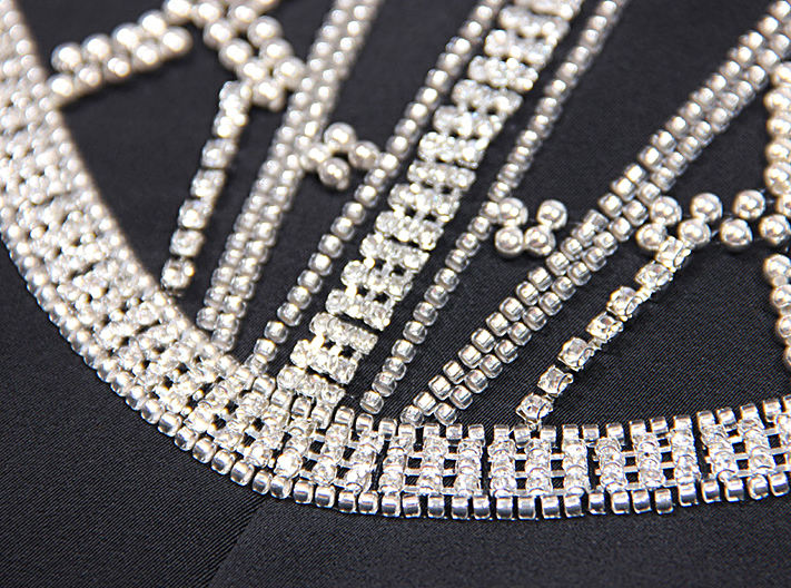 Luxurious CNDCN Women's Crystal Bead Blazer New Fall Winter Jacket Coat with Sparkle and Solid Rhinestone Pattern Short Length